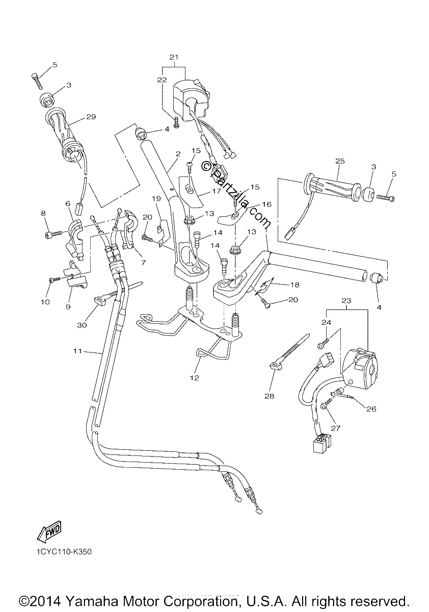 Diagrama de STEERING HANDLE CABLE