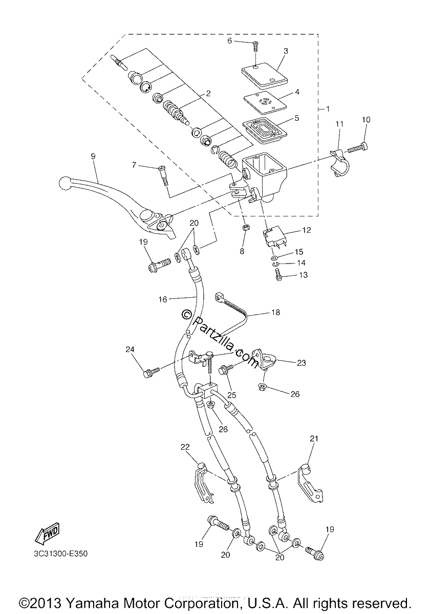 Diagrama de FRONT MASTER CYLINDER