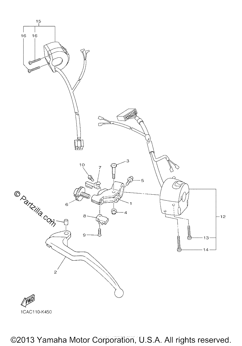 Diagrama de HANDLE SWITCH LEVER