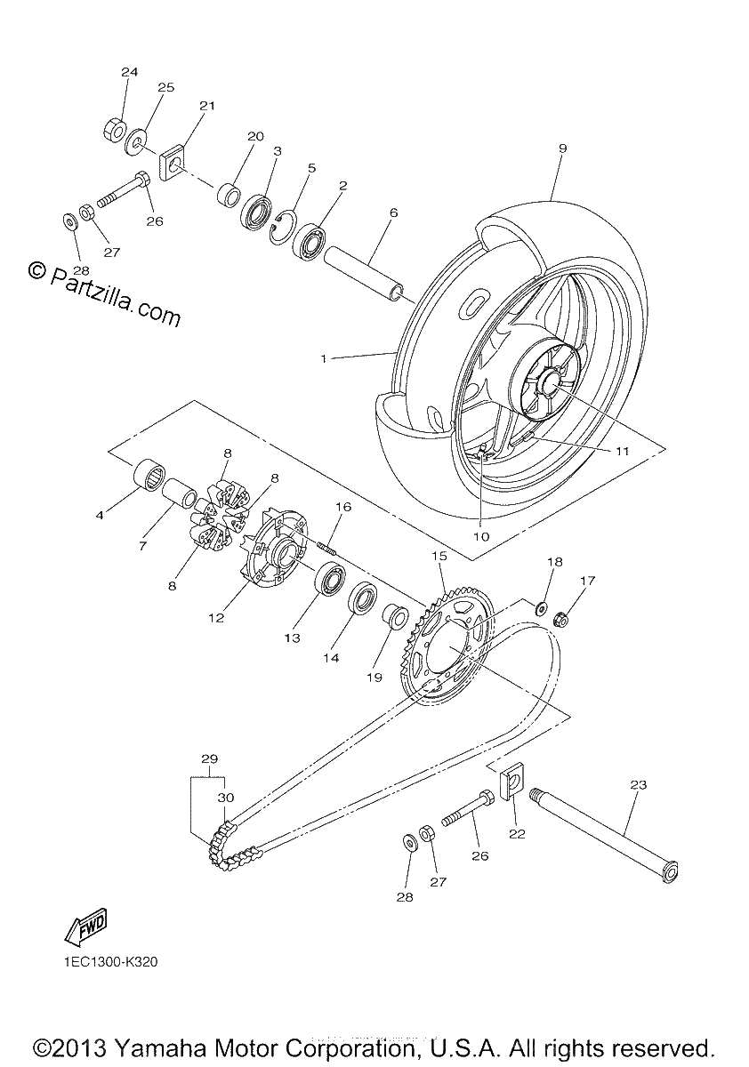 Diagrama de REAR WHEEL