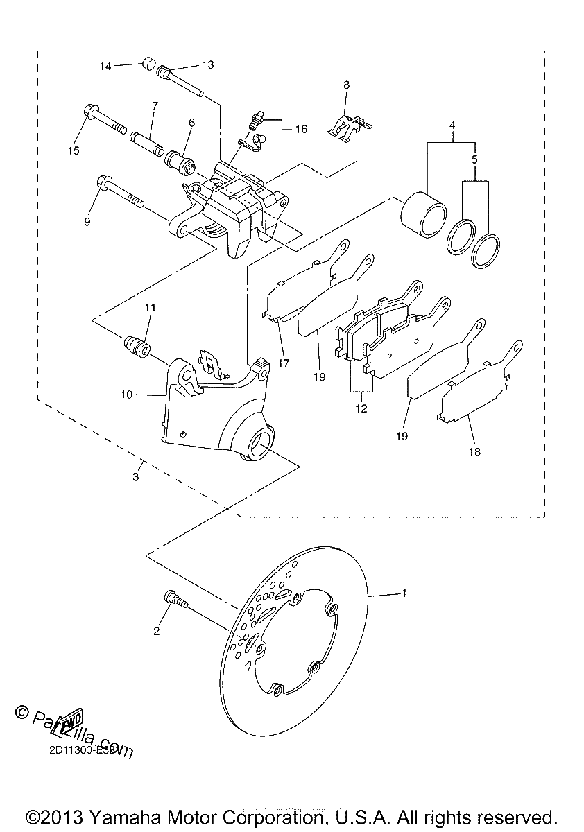 Diagrama de REAR BRAKE CALIPER