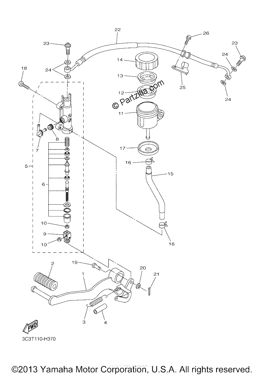 Diagrama de REAR MASTER CYLINDER