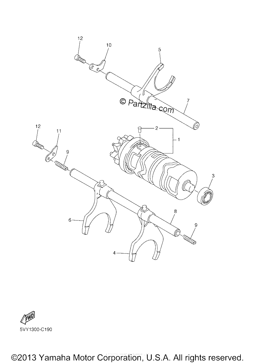 Diagrama de SHIFT CAM FORK