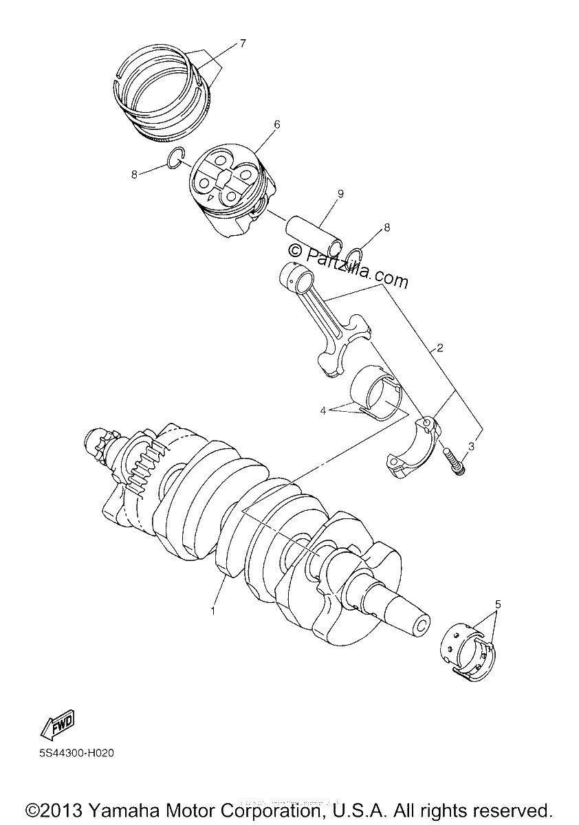 Diagrama de CRANKSHAFT PISTON