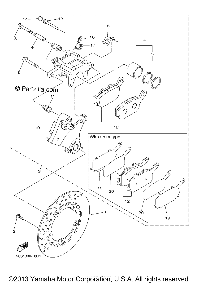 Diagrama de REAR BRAKE CALIPER