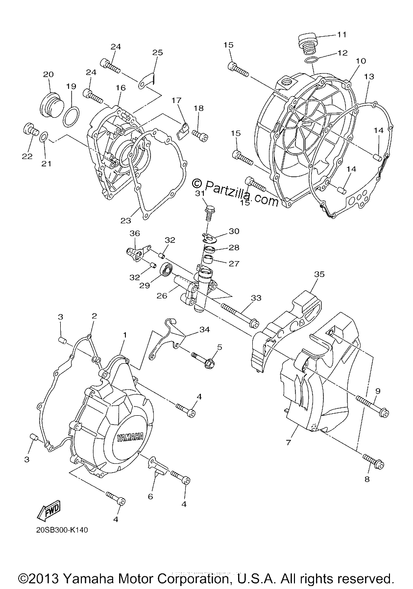 Diagrama de CRANKCASE COVER 1