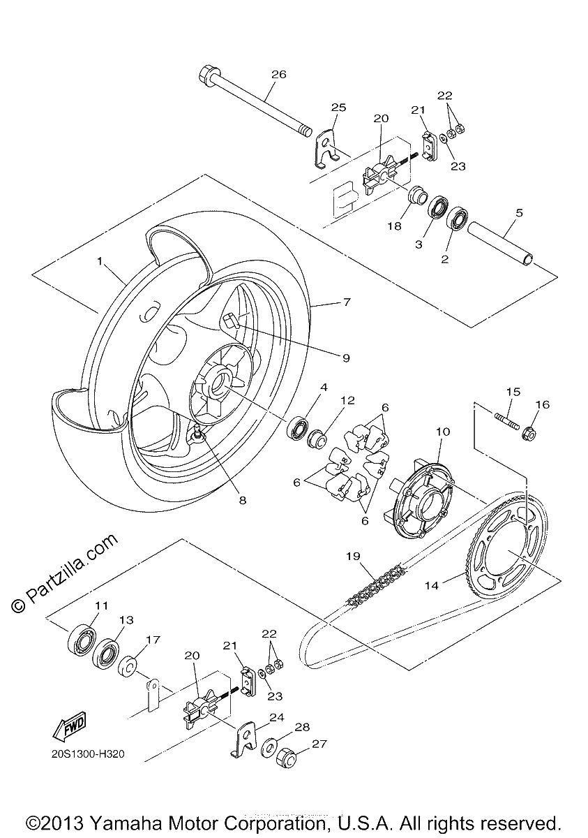 Diagrama de REAR WHEEL