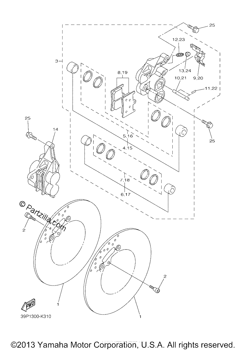 Diagrama de FRONT BRAKE CALIPER