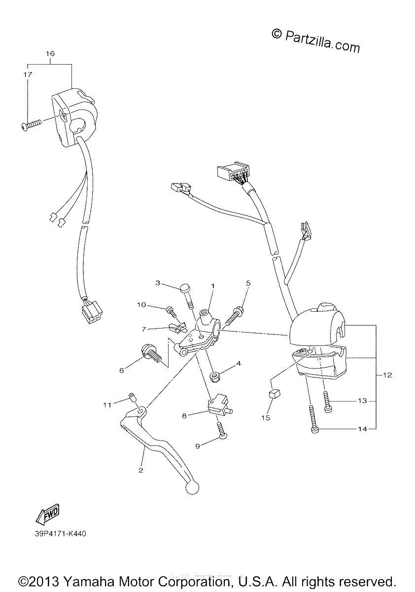 Diagrama de HANDLE SWITCH LEVER