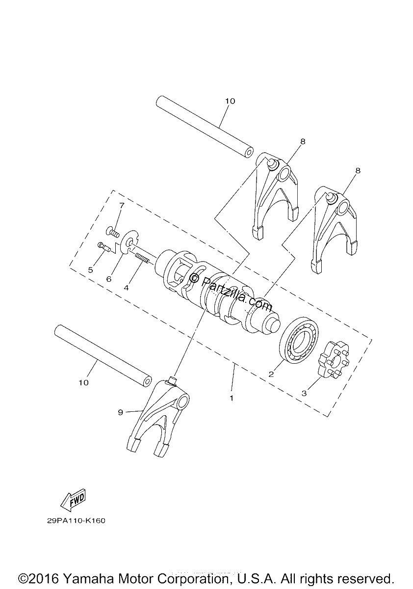 Diagrama de SHIFT CAM FORK