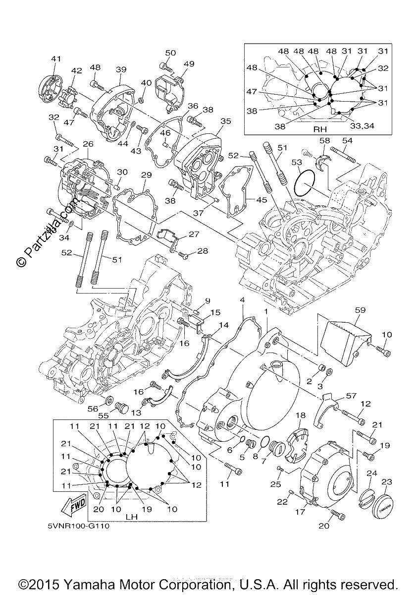 Diagrama de CRANKCASE COVER 1