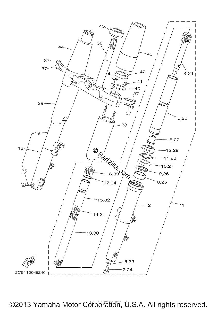 Diagrama de FRONT FORK