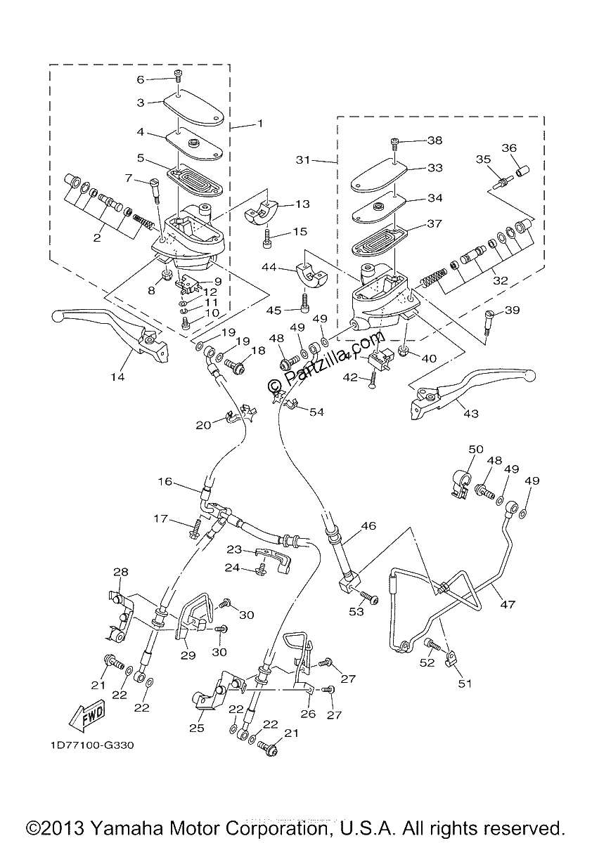 Diagrama de FRONT MASTER CYLINDER