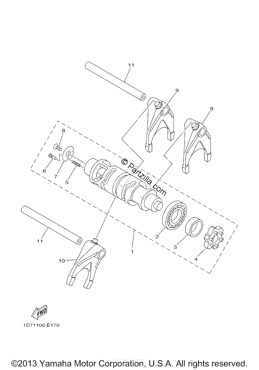 Diagrama de SHIFT CAM FORK