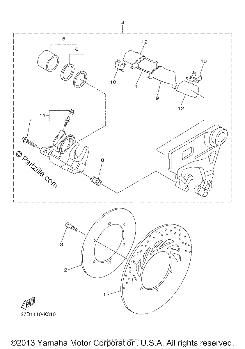 Diagrama de REAR BRAKE CALIPER