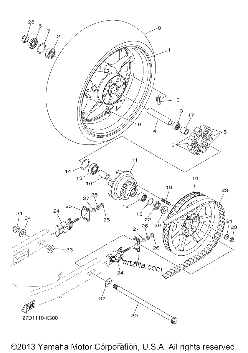 Diagrama de REAR WHEEL