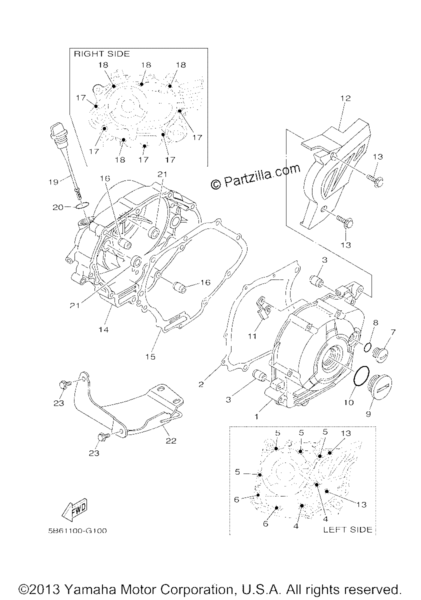 Diagrama de CRANKCASE COVER 1