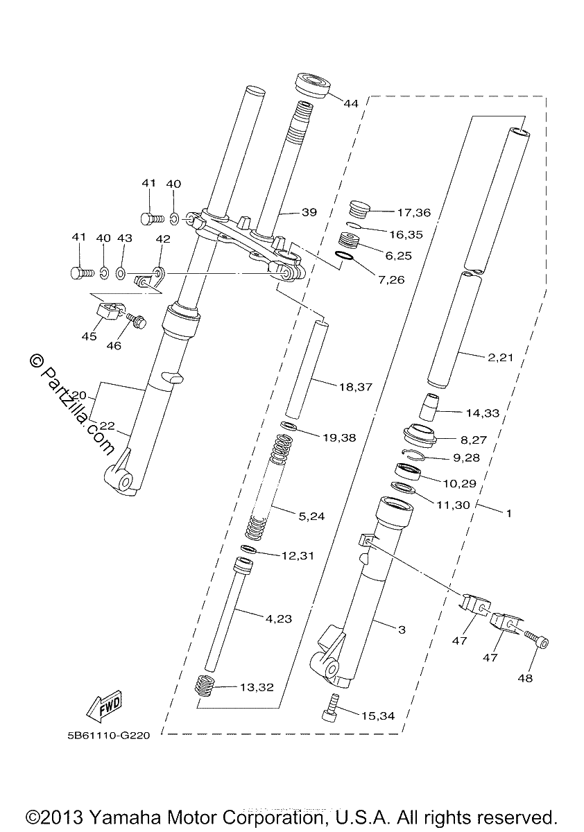 Diagrama de FRONT FORK