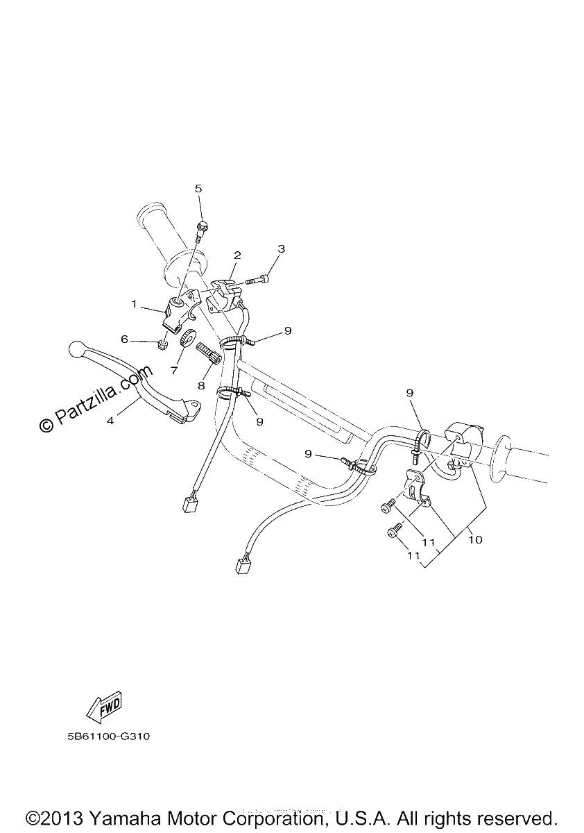 Diagrama de HANDLE SWITCH LEVER