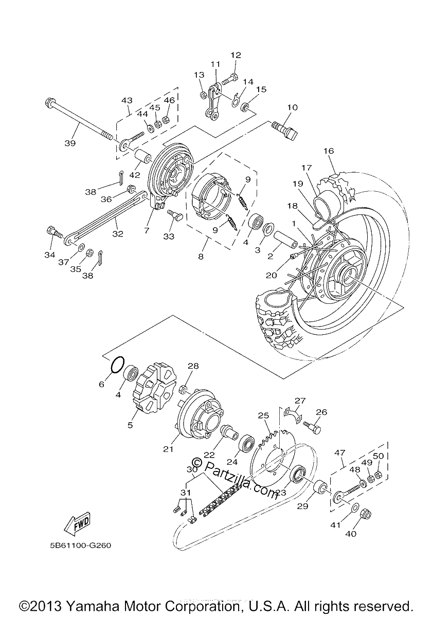 Diagrama de REAR WHEEL