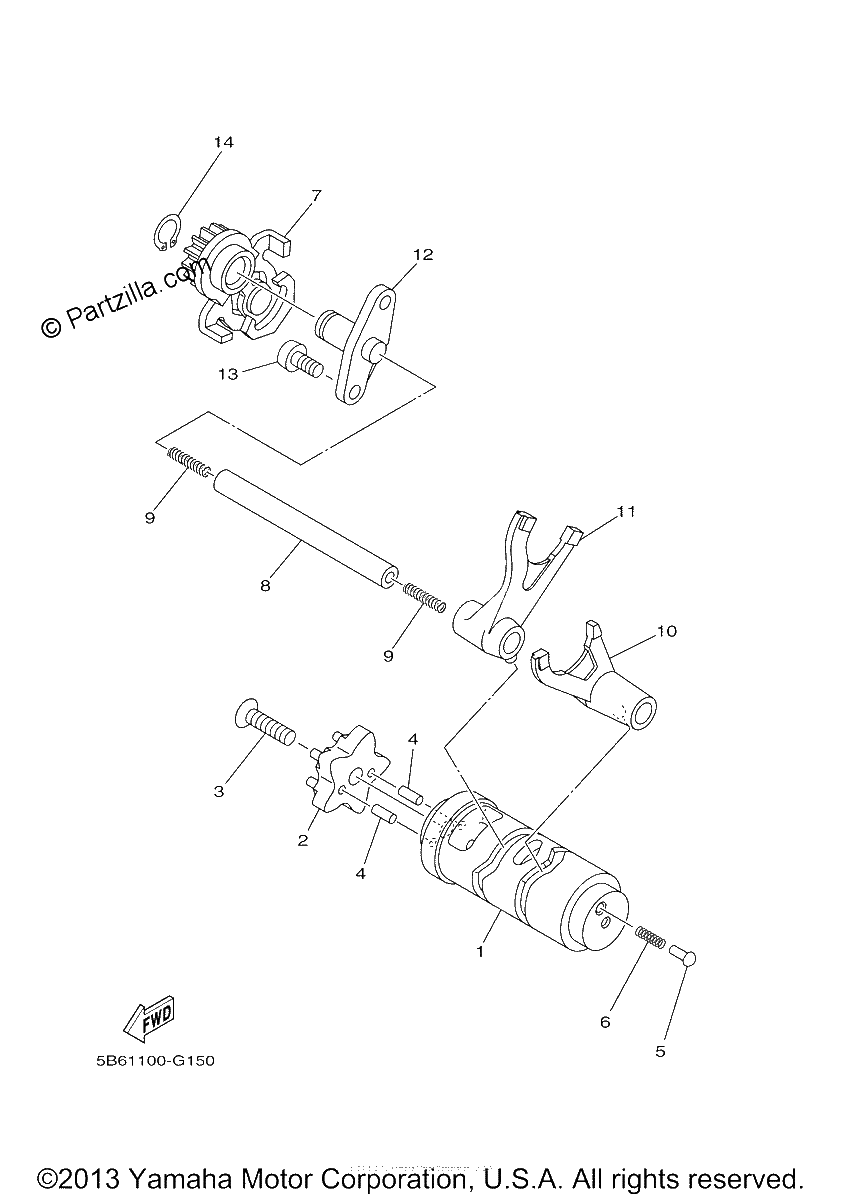 Diagrama de SHIFT CAM FORK