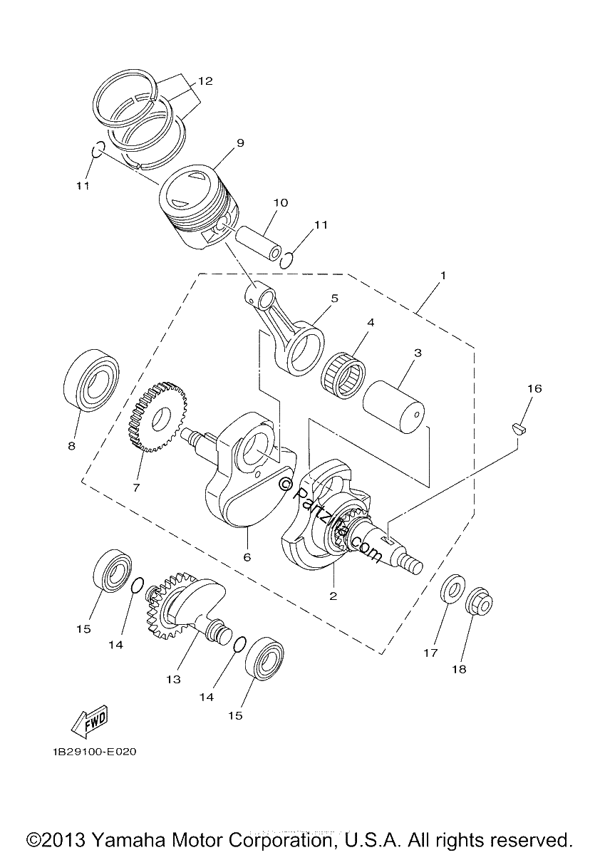 Diagrama de CRANKSHAFT PISTON
