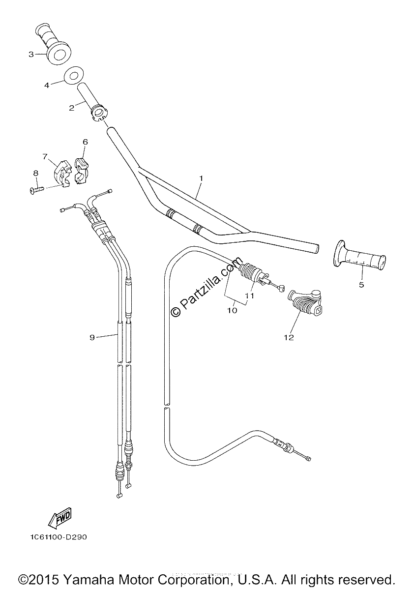 Diagrama de STEERING HANDLE CABLE