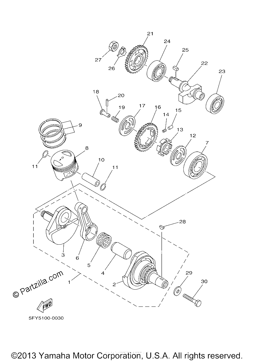 Diagrama de CRANKSHAFT PISTON