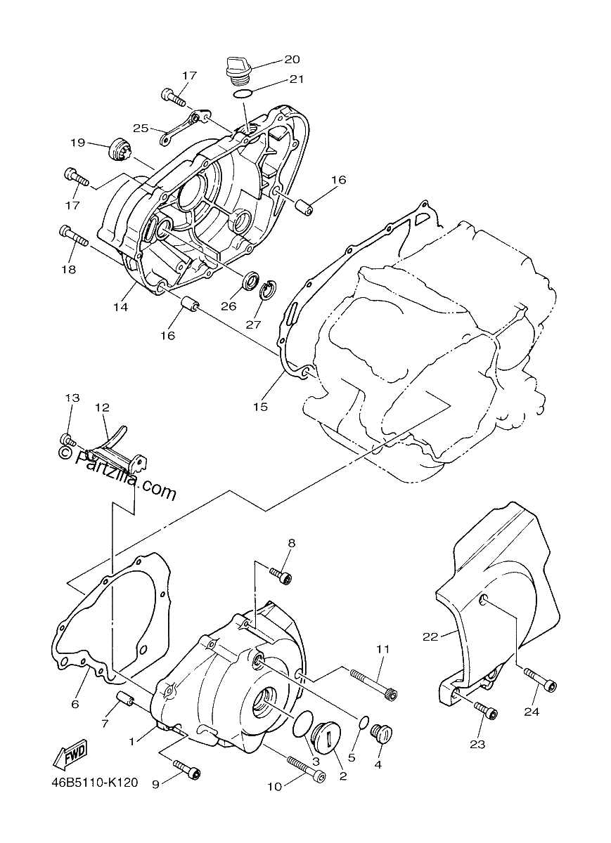 Diagrama de CRANKCASE COVER 1