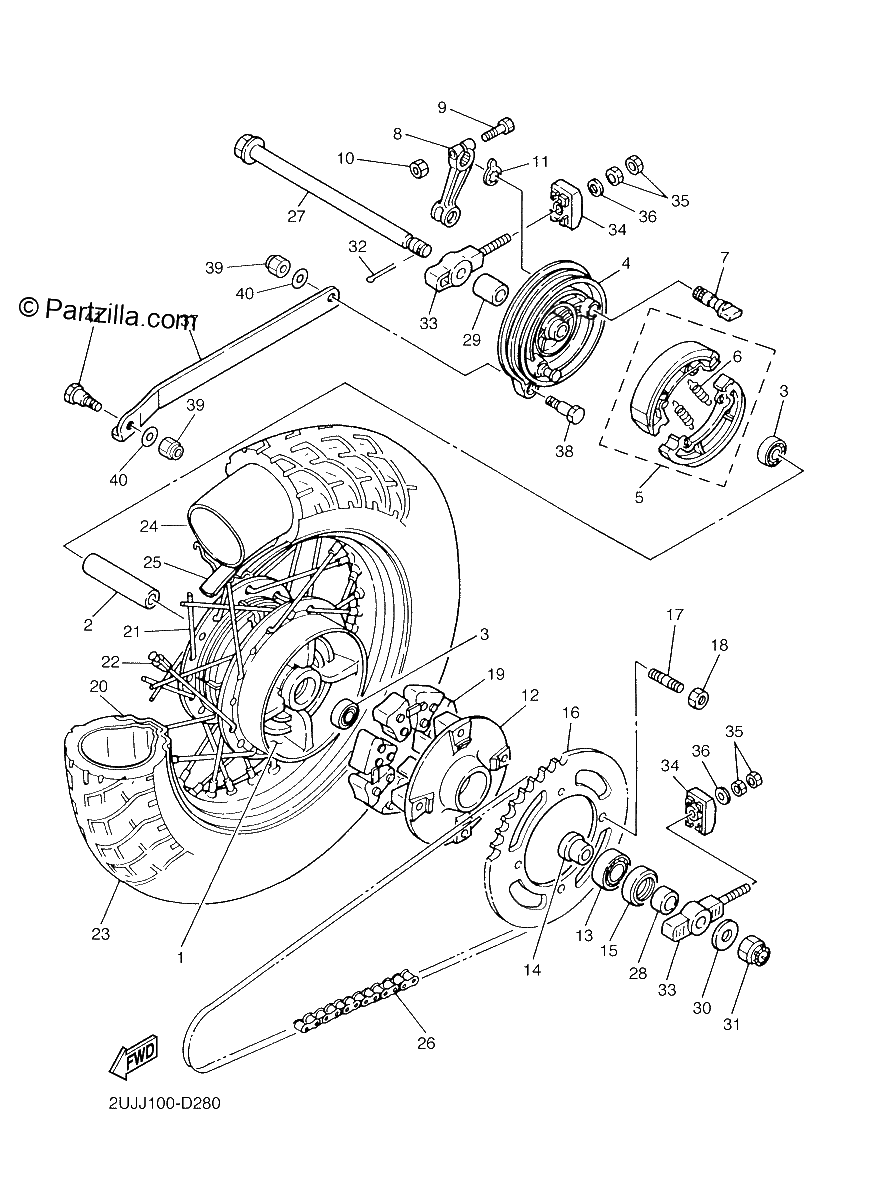 Diagrama de REAR WHEEL