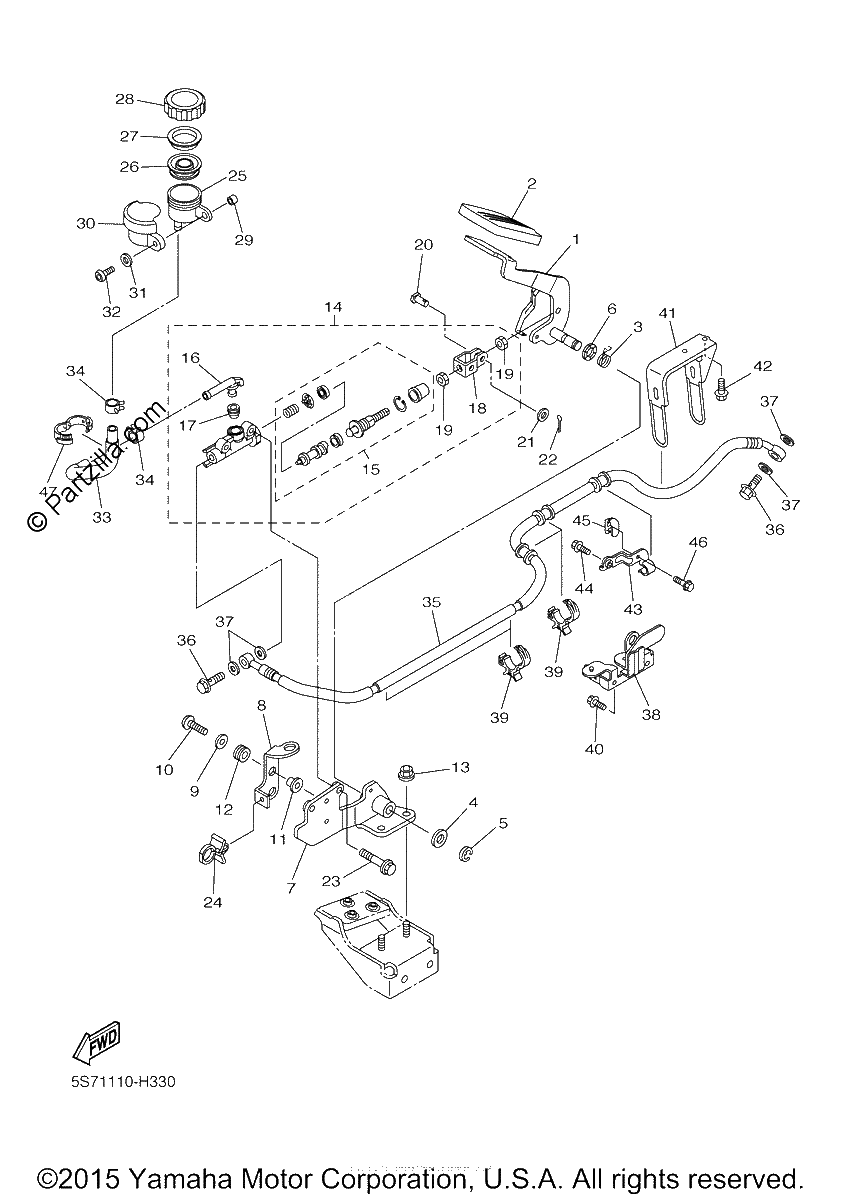Diagrama de REAR MASTER CYLINDER
