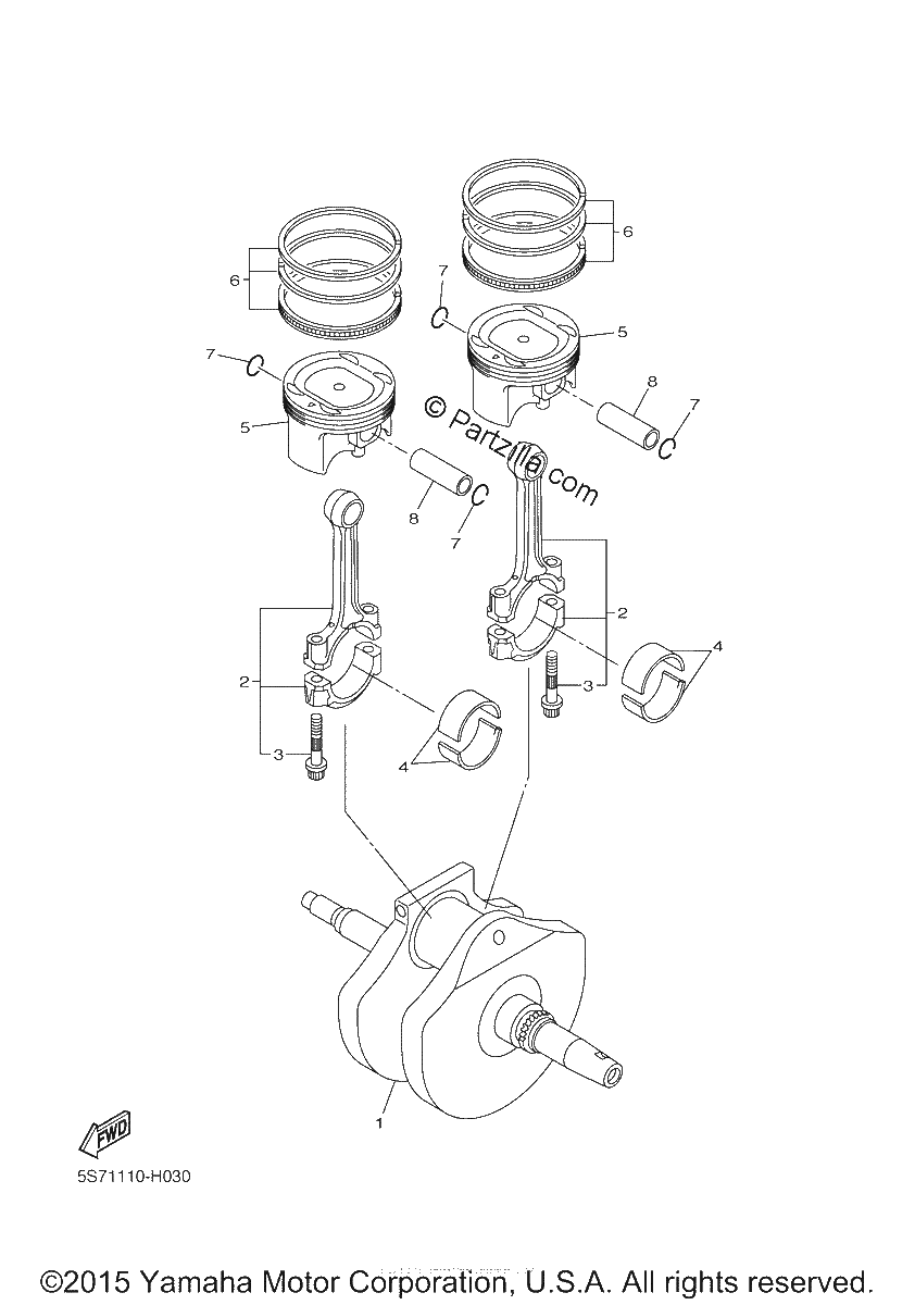 Diagrama de CRANKSHAFT PISTON