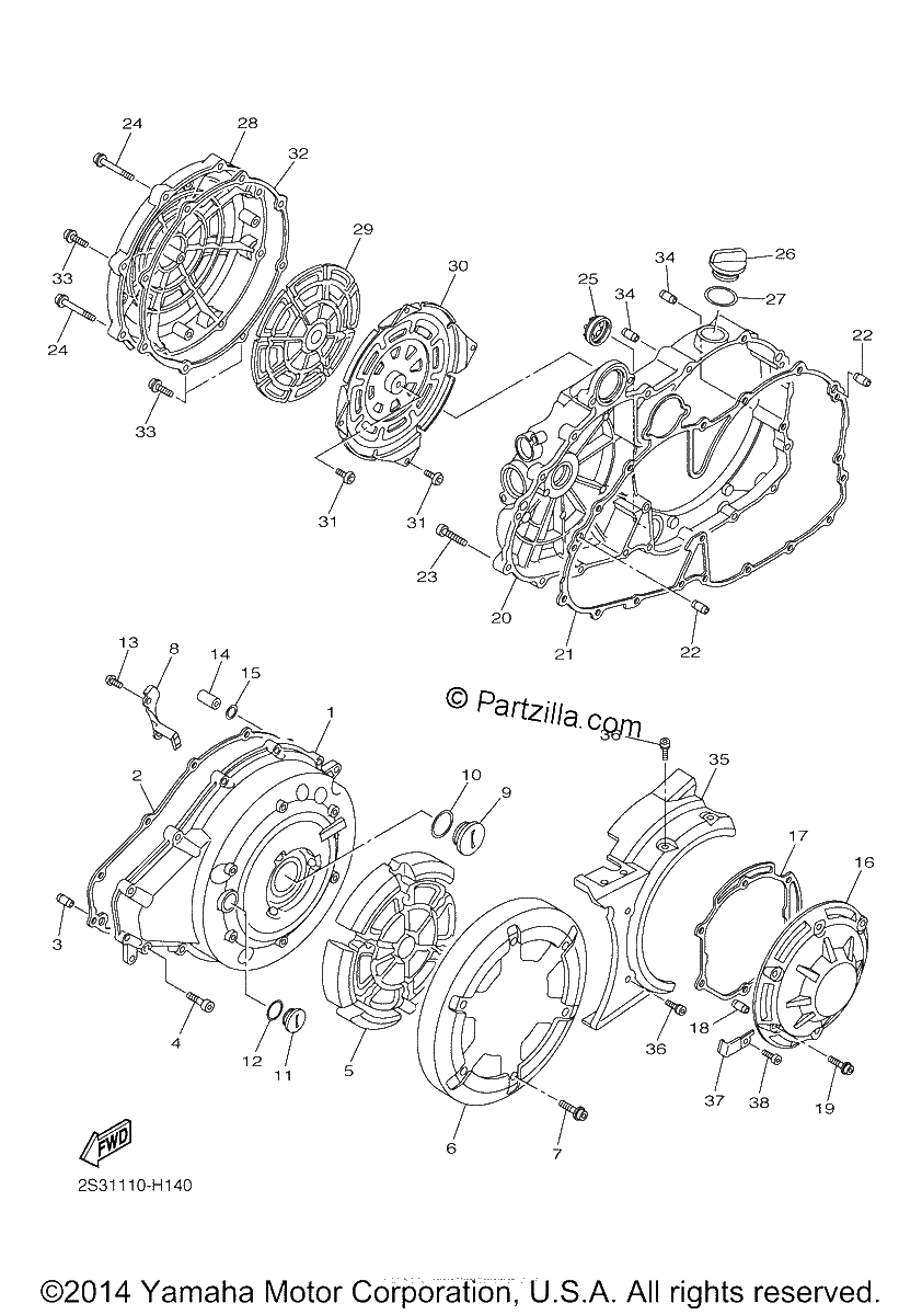 Diagrama de CRANKCASE COVER 1