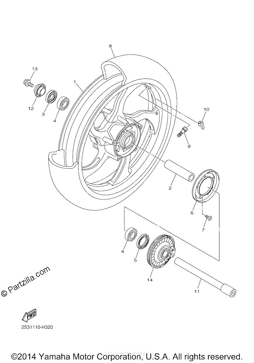 Diagrama de FRONT WHEEL