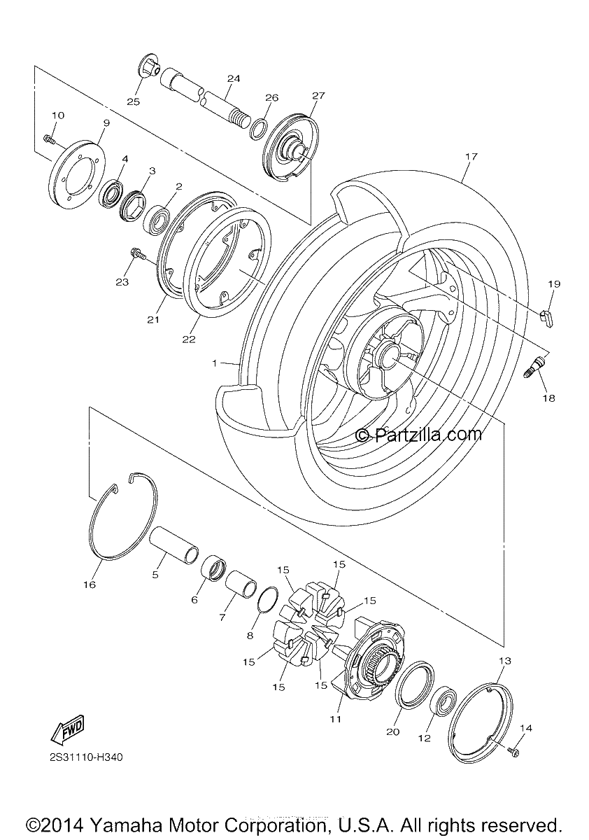 Diagrama de REAR WHEEL