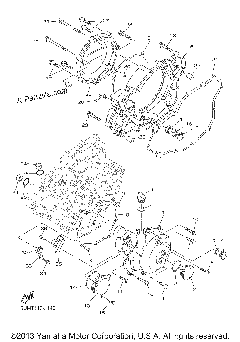 Diagrama de CRANKCASE COVER 1