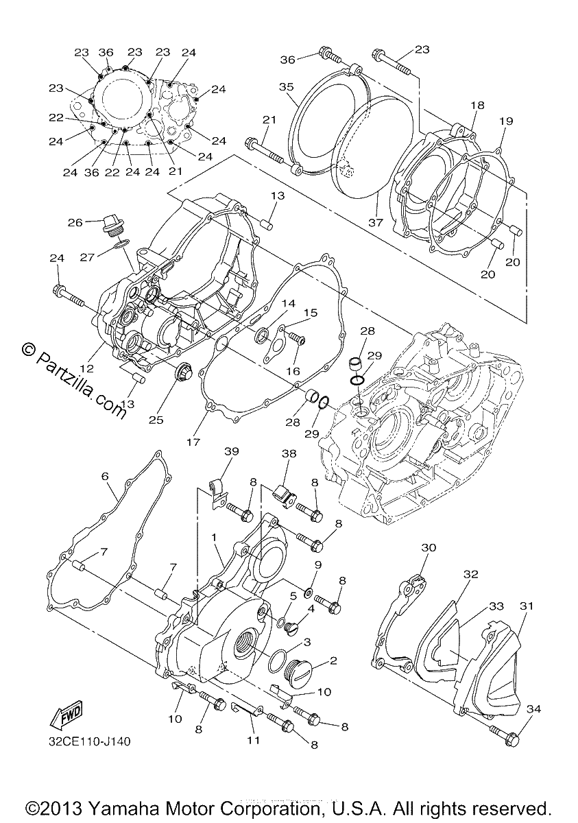 Diagrama de CRANKCASE COVER 1
