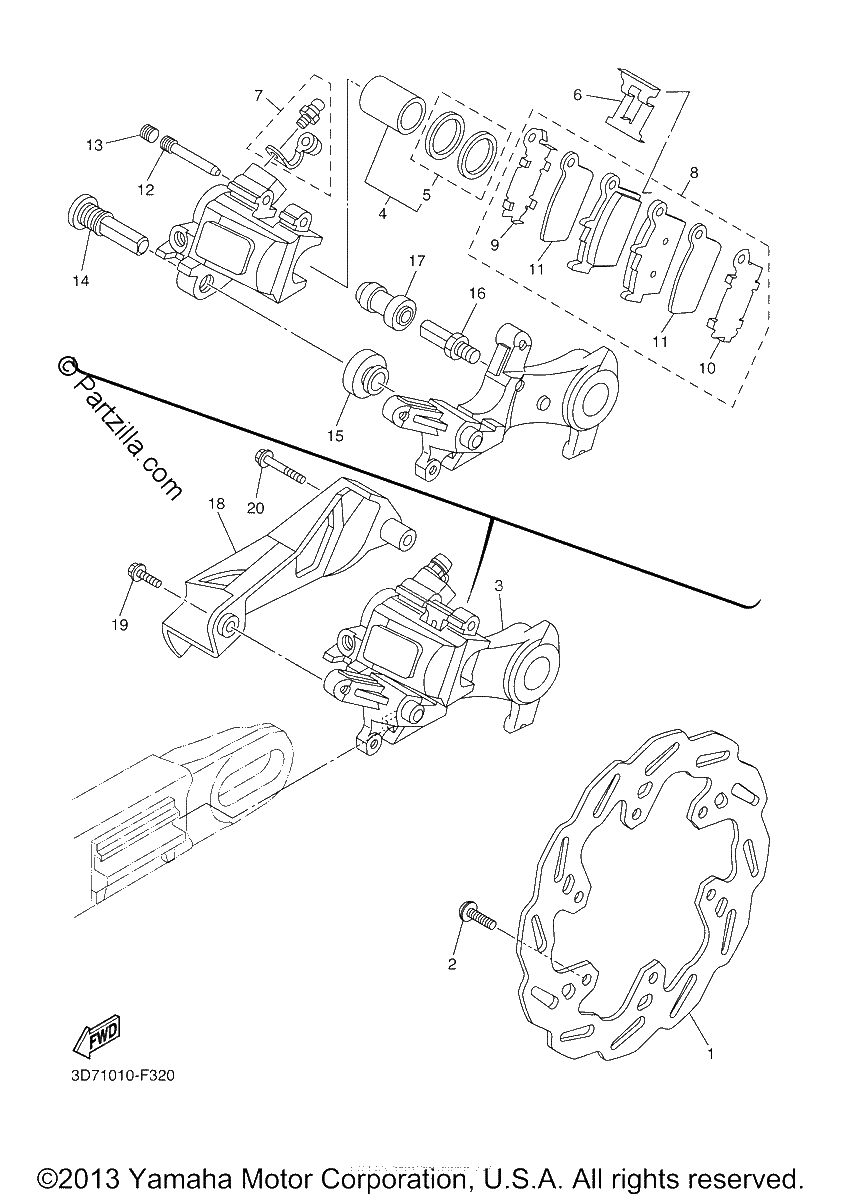 Diagrama de REAR BRAKE CALIPER