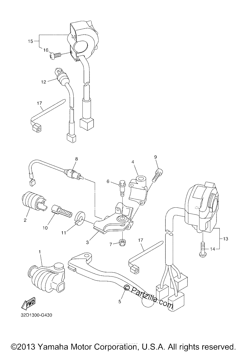 Diagrama de HANDLE SWITCH LEVER