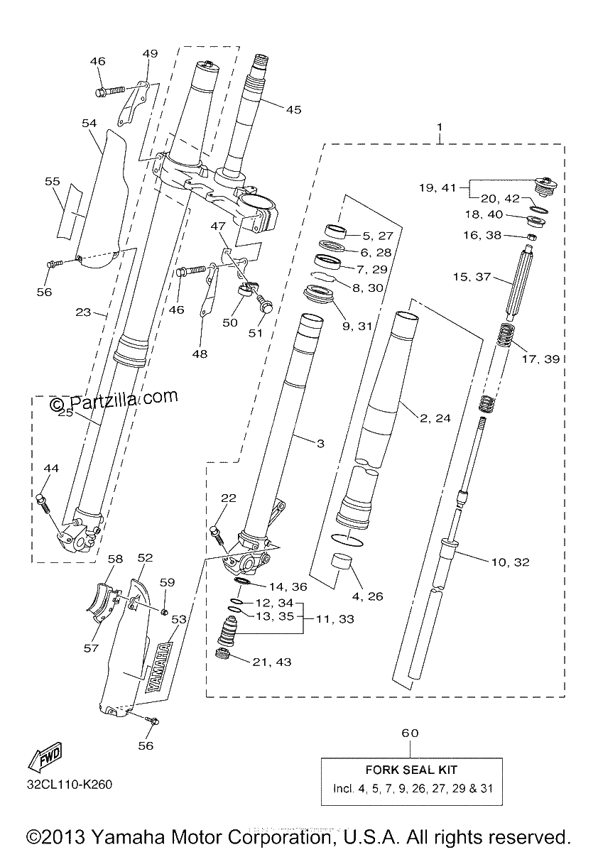 Diagrama de FRONT FORK