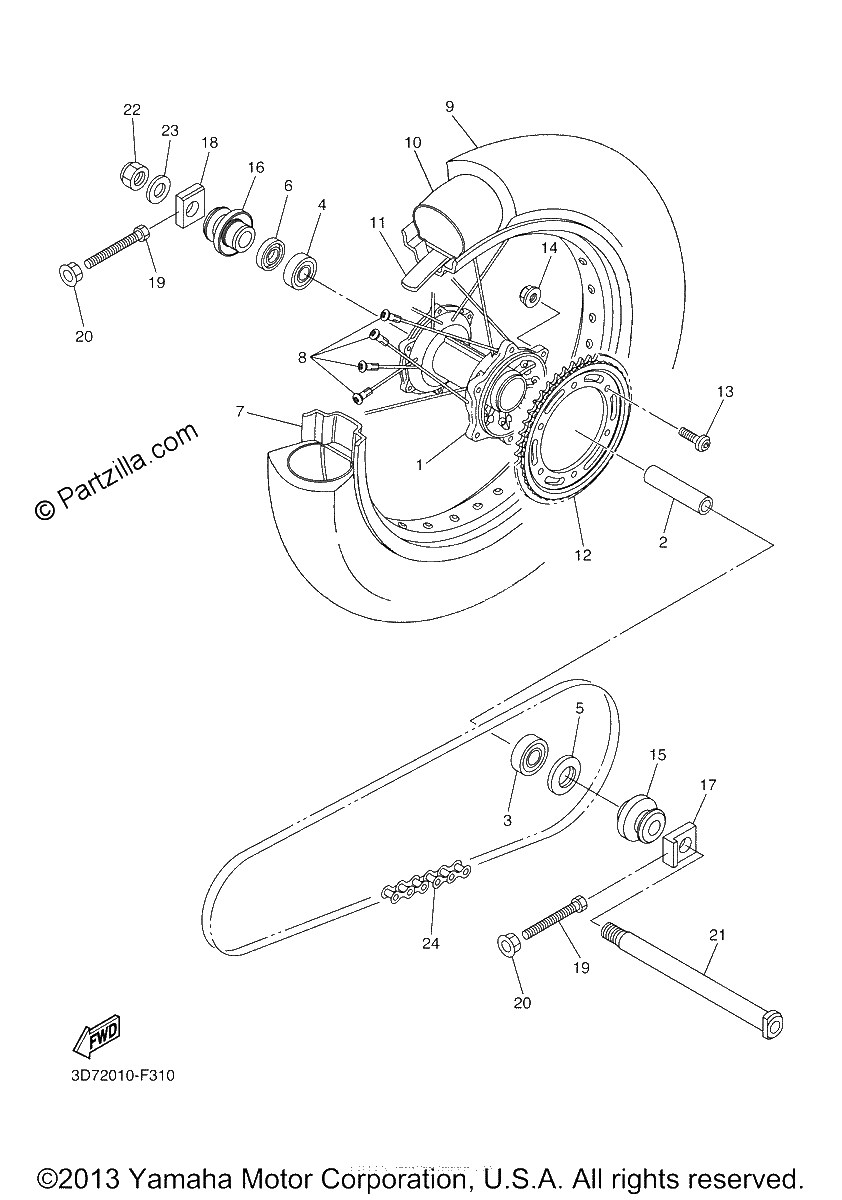 Diagrama de REAR WHEEL