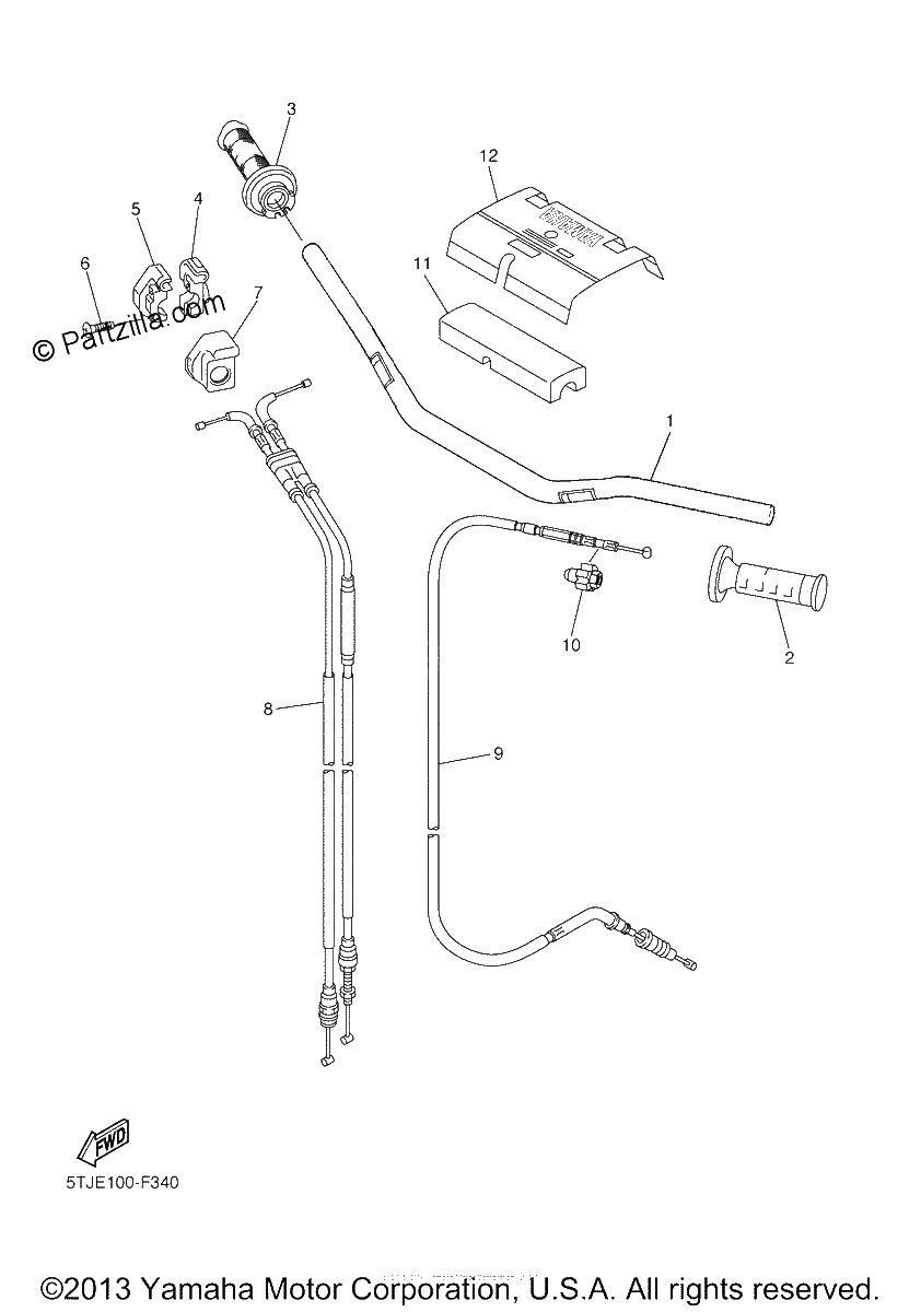 Diagrama de STEERING HANDLE CABLE
