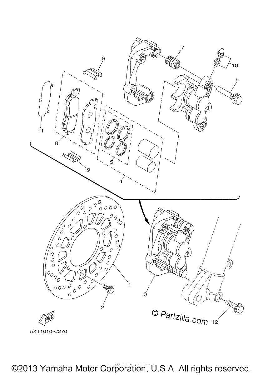 Diagrama de FRONT BRAKE CALIPER