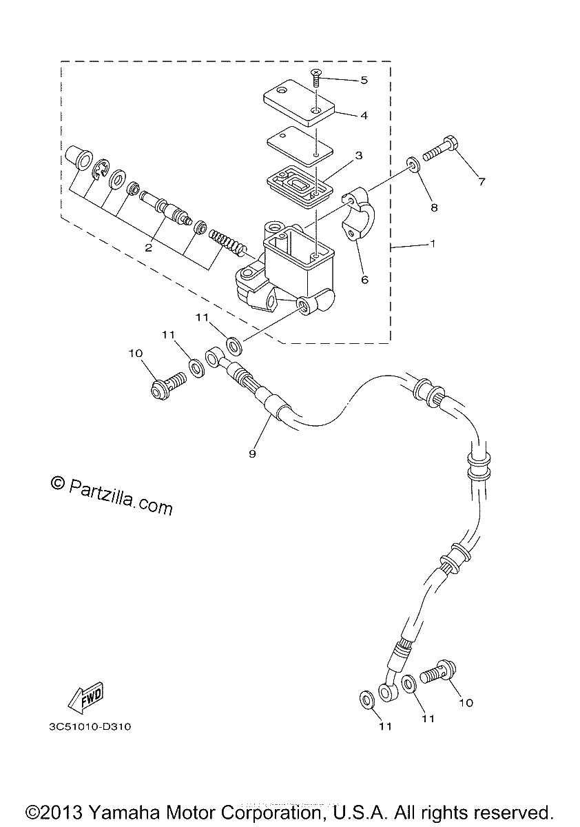 Diagrama de FRONT MASTER CYLINDER
