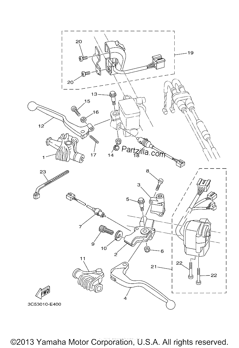Diagrama de HANDLE SWITCH LEVER