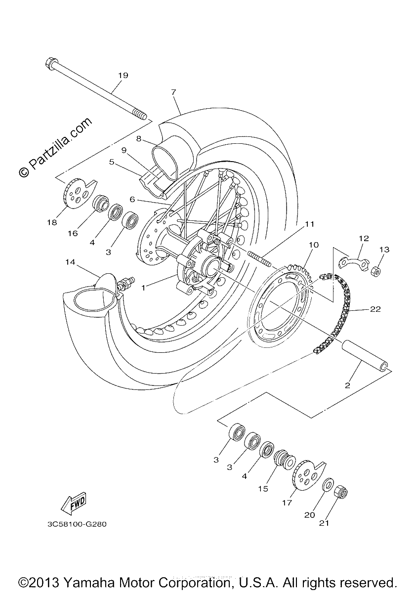 Diagrama de REAR WHEEL