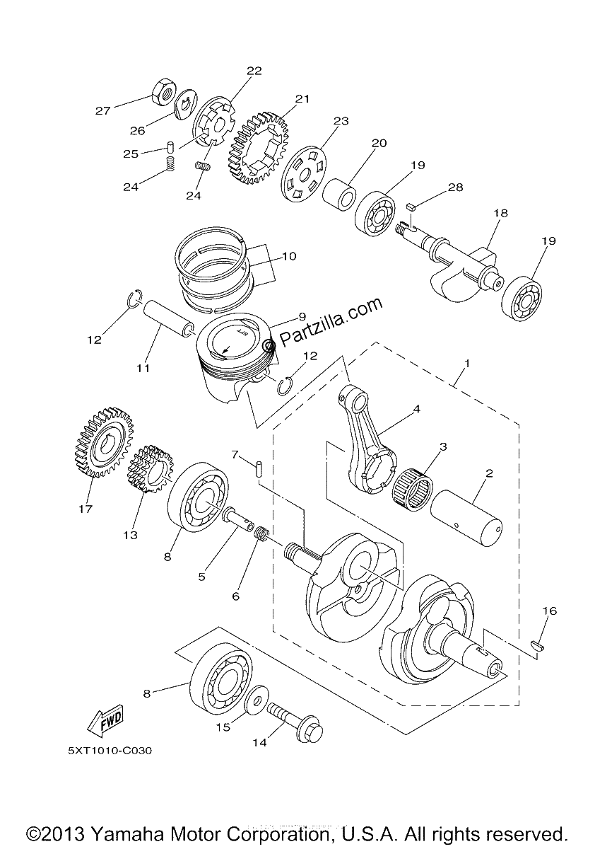 Diagrama de CRANKSHAFT PISTON