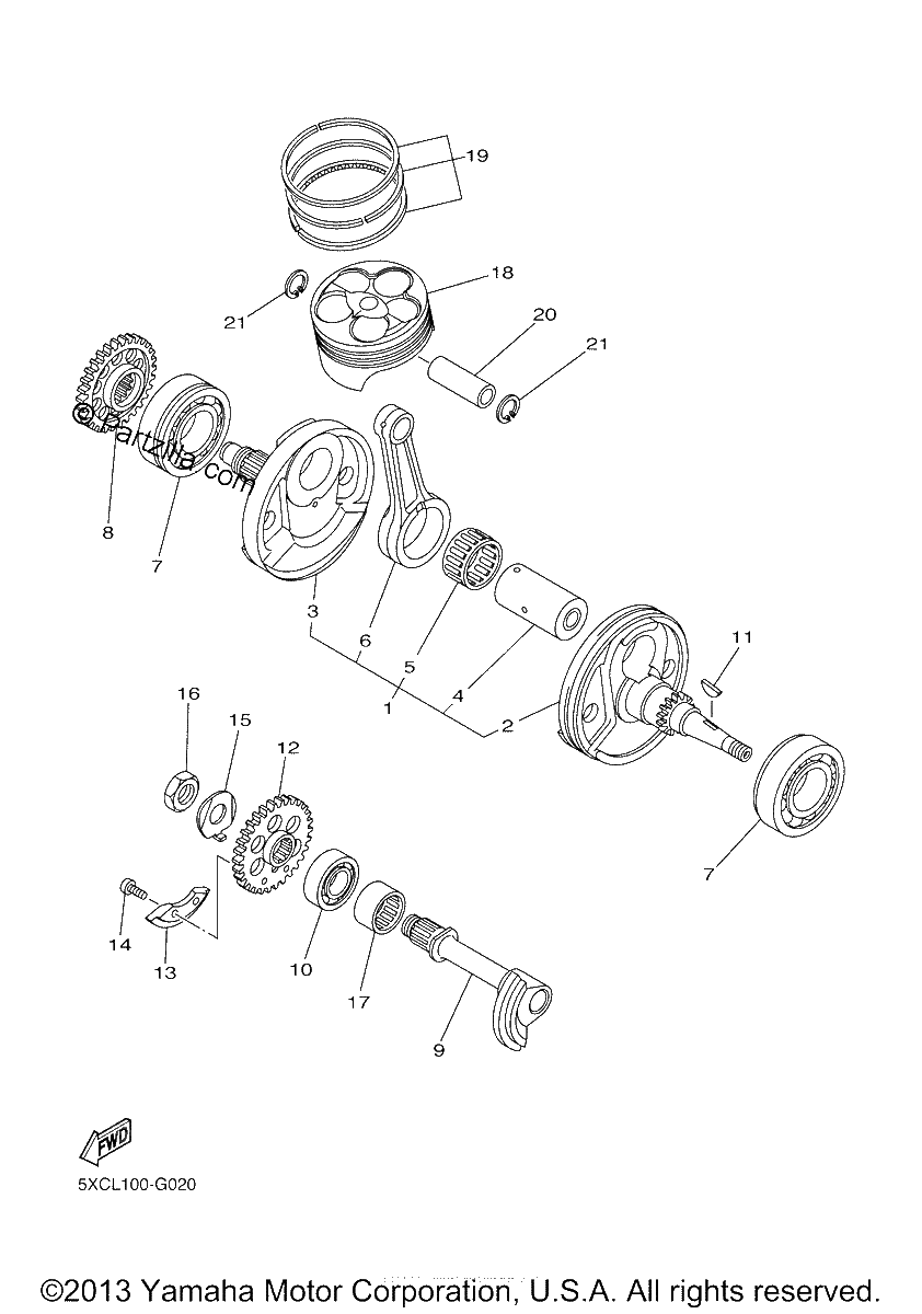 Diagrama de CRANKSHAFT PISTON