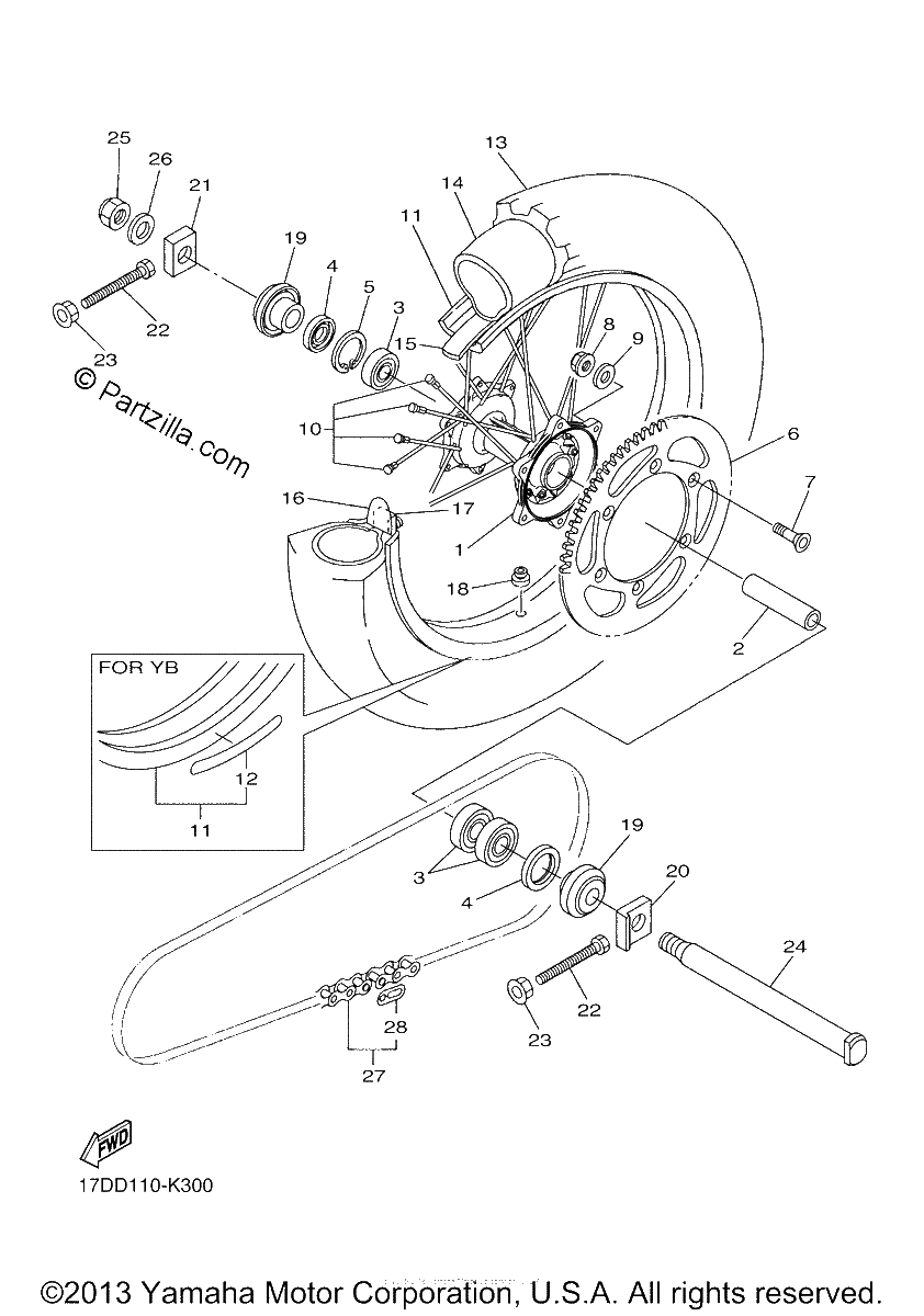 Diagrama de REAR WHEEL