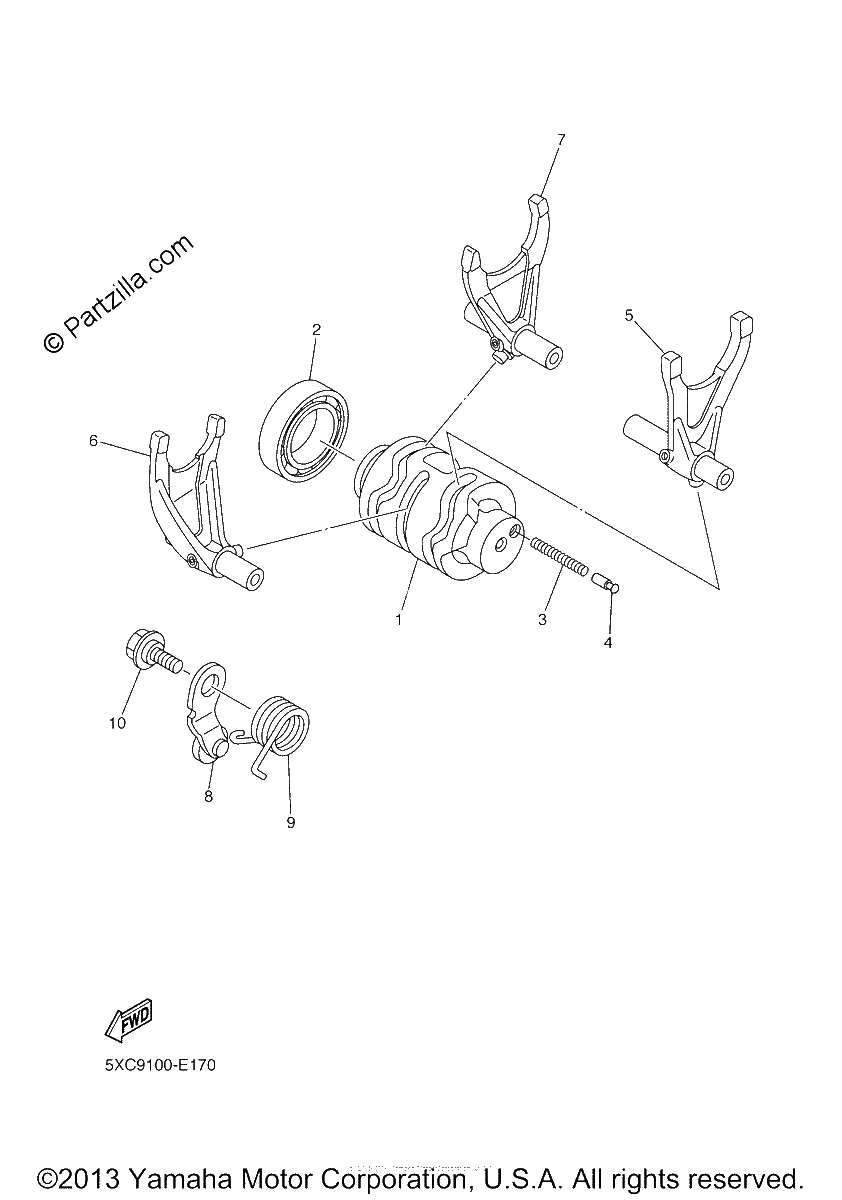 Diagrama de SHIFT CAM FORK
